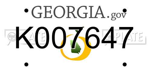 K007647 Georgia License Plate