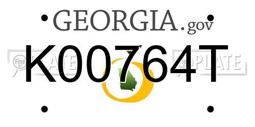 K00764T Georgia License Plate