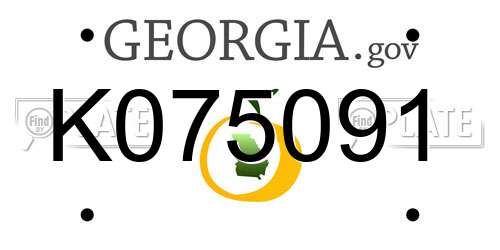 K075091 Georgia License Plate