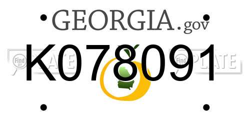 K078091 Georgia License Plate