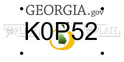 K0P52 Georgia License Plate