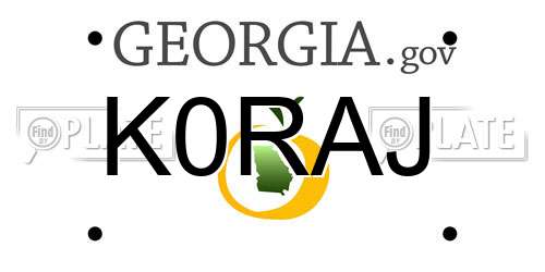 K0RAJ Georgia License Plate