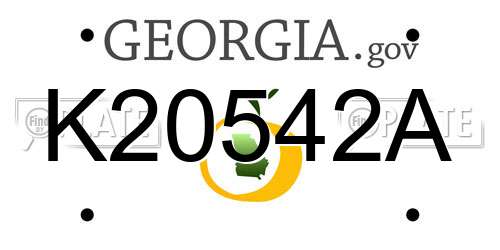 K20542A Georgia License Plate