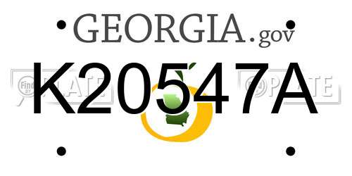 K20547A Georgia License Plate