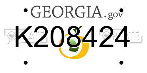 K208424 Georgia License Plate