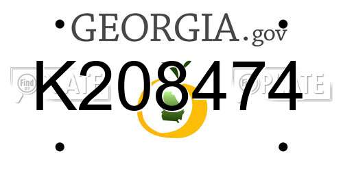 K208474 Georgia License Plate
