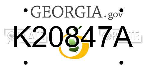 K20847A Georgia License Plate