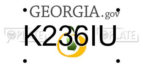 K236IU Georgia License Plate