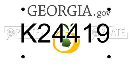 K24419 Georgia License Plate