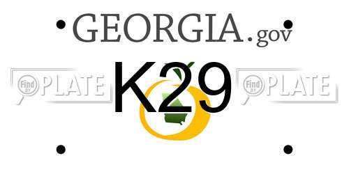 K29 Georgia License Plate