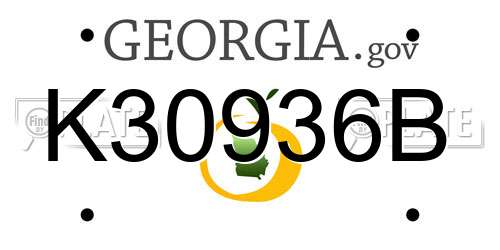 K30936B Georgia License Plate