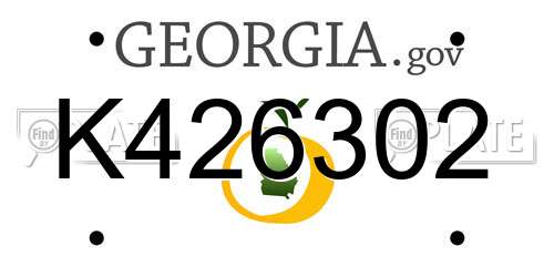 K426302 Georgia License Plate