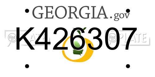 K426307 Georgia License Plate