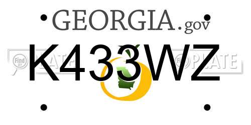 K433WZ Georgia License Plate