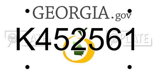 K452561 Georgia License Plate