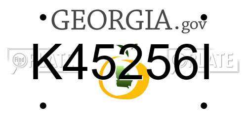 K45256I Georgia License Plate