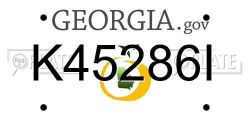 K45286I Georgia License Plate