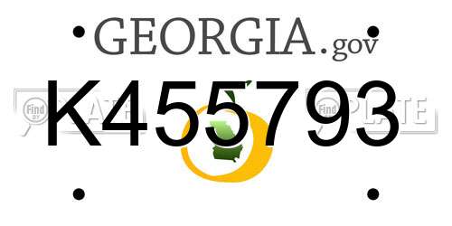 K455793 Georgia License Plate