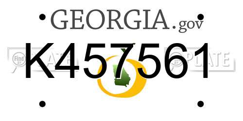 K457561 Georgia License Plate