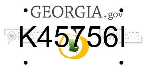 K45756I Georgia License Plate