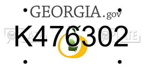 K476302 Georgia License Plate