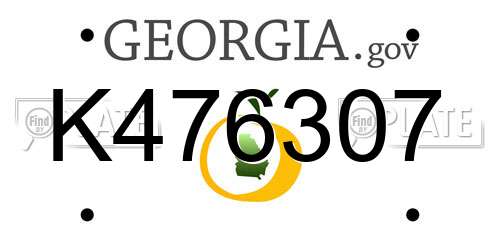 K476307 Georgia License Plate