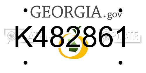 K482861 Georgia License Plate
