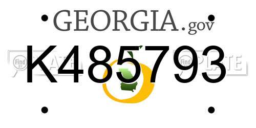 K485793 Georgia License Plate
