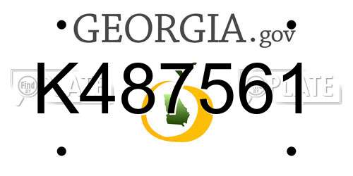 K487561 Georgia License Plate
