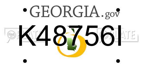 K48756I Georgia License Plate