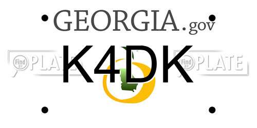 K4DK Georgia License Plate