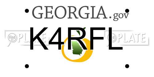 K4RFL Georgia License Plate