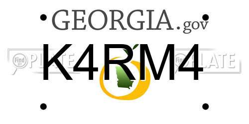 K4RM4 Georgia License Plate