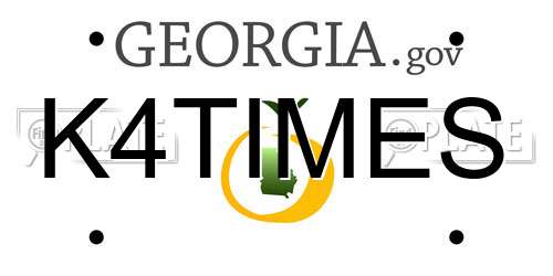 K4TIMES Georgia License Plate