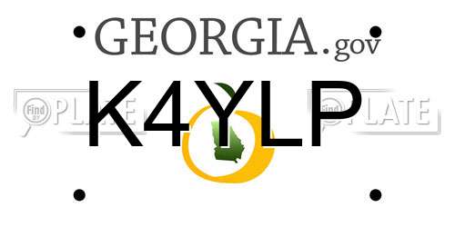 K4YLP Georgia License Plate