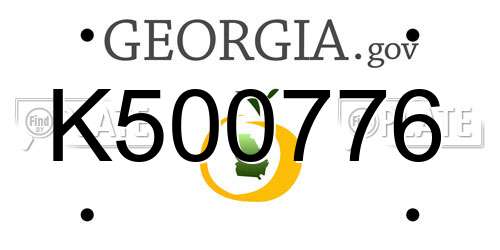 K500776 Georgia License Plate