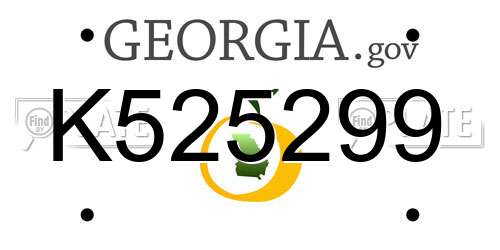 K525299 Georgia License Plate