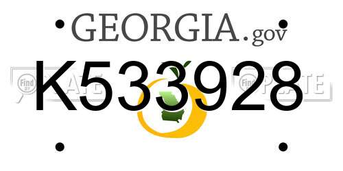 K533928 Georgia License Plate