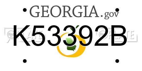 K53392B Georgia License Plate