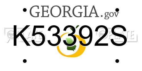 K53392S Georgia License Plate