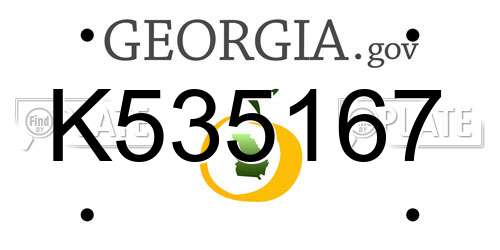 K535167 Georgia License Plate