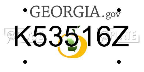 K53516Z Georgia License Plate