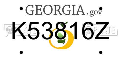 K53816Z Georgia License Plate