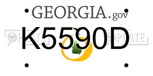 K5590D Georgia License Plate