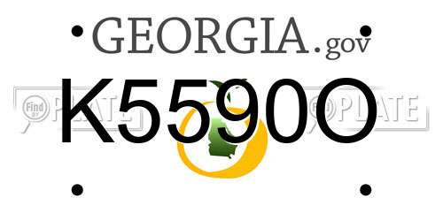 K5590O Georgia License Plate