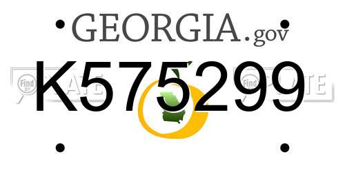 K575299 Georgia License Plate