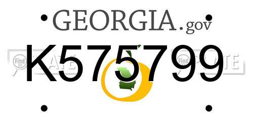 K575799 Georgia License Plate