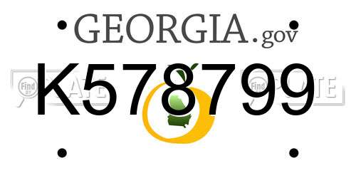 K578799 Georgia License Plate