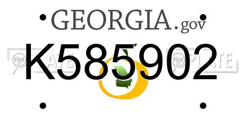 K585902 Georgia License Plate