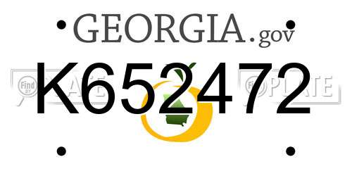 K652472 Georgia License Plate